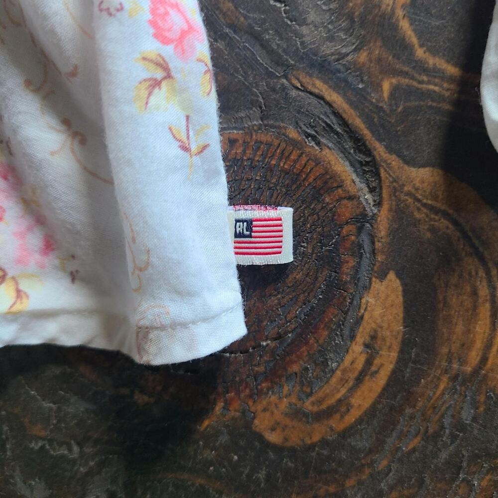 VTG Polo Jeans Co Ralph Lauren Western Shirt Small Pink Floral Pearl Snap Y2K - Picture 7 of 8